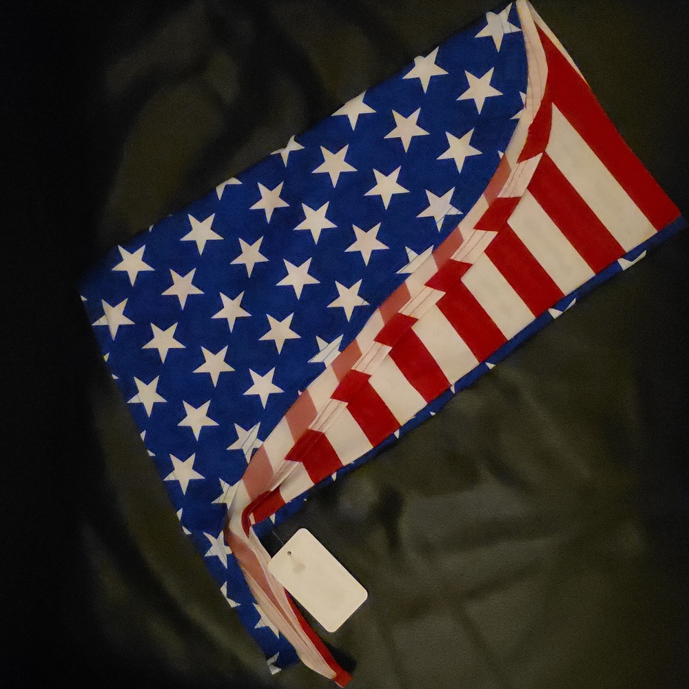 Sexy American Flag Swimsuit Triangle Top And Thong With Coverup 3 Piece - Picture 8 of 11